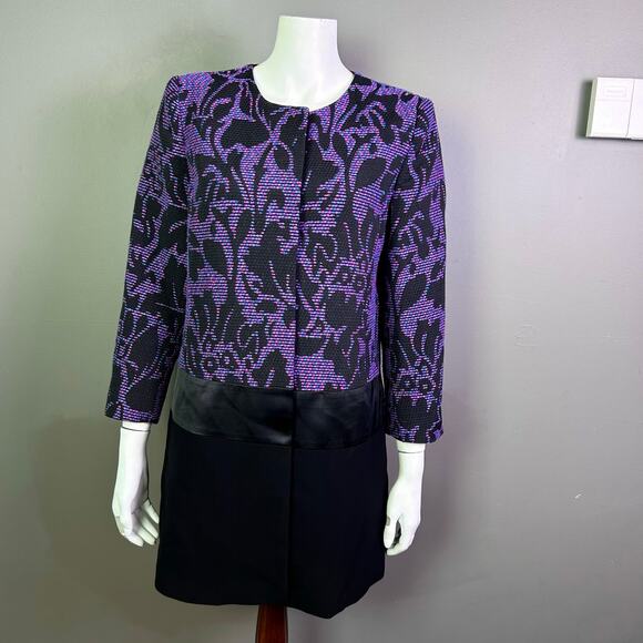 Ellen Tracy blazer jacket size 12 new floral office colorful capsule longline - Picture 2 of 16